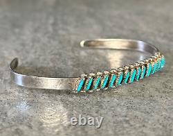 Vintage Native American ZUNI Needlepoint Turquoise Sterling silver Bracelet