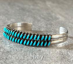 Vintage Native American ZUNI Needlepoint Turquoise Sterling silver Bracelet