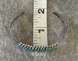 Vintage Native American ZUNI Needlepoint Turquoise Sterling silver Bracelet