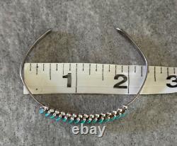 Vintage Native American ZUNI Needlepoint Turquoise Sterling silver Bracelet