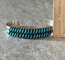 Vintage Native American ZUNI Needlepoint Turquoise Sterling silver Bracelet