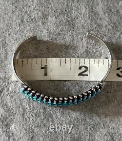 Vintage Native American ZUNI Needlepoint Turquoise Sterling silver Bracelet
