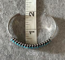 Vintage Native American ZUNI Needlepoint Turquoise Sterling silver Bracelet