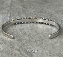 Vintage Native American ZUNI Square Turquoise Sterling silver Bracelet 6-7/8