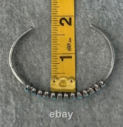 Vintage Native American ZUNI Square Turquoise Sterling silver Bracelet 6-7/8