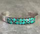 Vintage Native American Zuni Flush Inlay Turquoise Sterling silver Bracelet