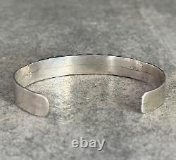 Vintage Native American Zuni Flush Inlay Turquoise Sterling silver Bracelet