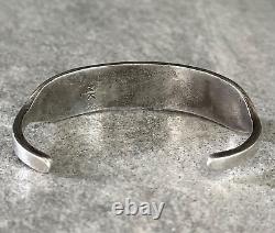 Vintage Native American Zuni LM Kallestewa Turquoise Inlay Sterling Bracelet