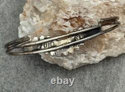 Vintage Native American Zuni RL Snake Eye Coral Cluster Sterling Bracelet 7.1 in