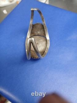 Vintage Native American Zuni Red Bird Sterling Cuff Bracelet Classy Stylish