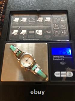 Vintage Native American Zuni Sterling Silver Ladies Watch Tips Bracelet Jewelry