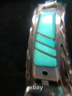 Vintage Native American Zuni Sterling Silver Ladies Watch Tips Bracelet Jewelry