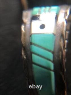 Vintage Native American Zuni Sterling Silver Ladies Watch Tips Bracelet Jewelry