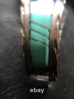 Vintage Native American Zuni Sterling Silver Ladies Watch Tips Bracelet Jewelry