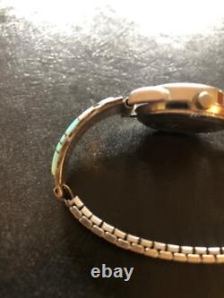 Vintage Native American Zuni Sterling Silver Ladies Watch Tips Bracelet Jewelry