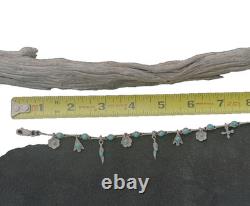 Vintage Native American Zuni Sterling Silver Turquoise Bracelet