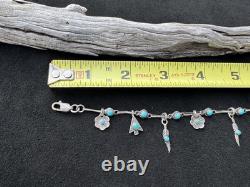 Vintage Native American Zuni Sterling Silver Turquoise Bracelet