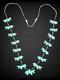 Vintage Native American Zuni Turquoise Horse Fetish Necklace Heishi Beads 925