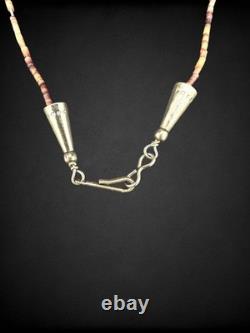 Vintage Native American Zuni Turquoise Horse Fetish Necklace Heishi Beads 925