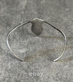 Vintage Native American Zuni Turquoise flush inlay Sterling silver Bracelet