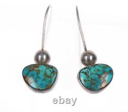 Vintage Native American silver High grade turquoise earrings