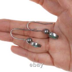 Vintage Native American silver High grade turquoise earrings