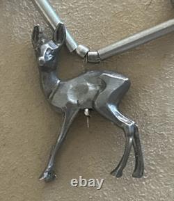 Vintage Native American silver animal fetish 32 inch beaded Tribal necklace