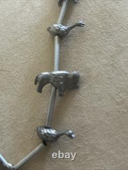 Vintage Native American silver animal fetish 32 inch beaded Tribal necklace