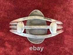 Vintage Native Navajo Ceririllos Turquoise Sand Cast Silver Bracelet Cuff