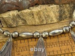Vintage Native Navajo Sterling Bead WithTurquoise 18 Necklace & Earrings-1650.26