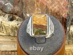 Vintage Native Navajo Sterling Silver Picture Jasper Ring sz 11-1923.26