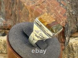 Vintage Native Navajo Sterling Silver Picture Jasper Ring sz 11-1923.26