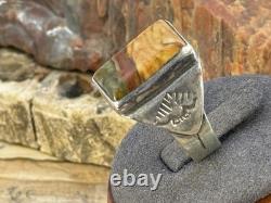 Vintage Native Navajo Sterling Silver Picture Jasper Ring sz 11-1923.26