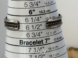 Vintage Native Navajo Sterling Silver Twisted Wire Stamped Cuff-545.26 Vintage Native Navajo Sterling Silver Twisted Wire Stamped Cuff-545.26