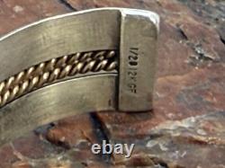 Vintage Native Navajo Sterling Silver with12K GF Accents Cuff Bracelet-1955.26