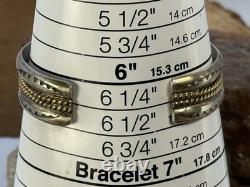 Vintage Native Navajo Sterling Silver with12K GF Accents Cuff Bracelet-1955.26