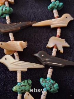 Vintage Native Two Strand Fettish Necklace 24 72 Total Carved Animals
