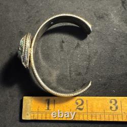 Vintage Natural Spiderweb Turquoise Sterling Silver. 925 Handmade Cuff Bracelet
