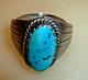 Vintage NavajoRing Sterling Silver Bezel Turquoise Native American Sz 12.5