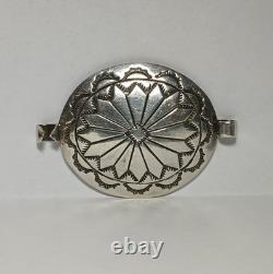 Vintage Navajo 2 Hammered Sterling or Coin Silver Concho Belt Jewelry Pottery