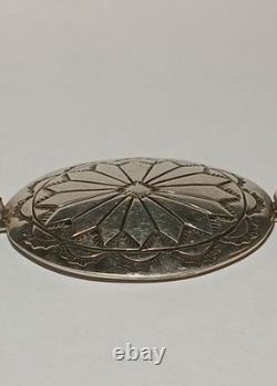 Vintage Navajo 2 Hammered Sterling or Coin Silver Concho Belt Jewelry Pottery