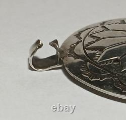 Vintage Navajo 2 Hammered Sterling or Coin Silver Concho Belt Jewelry Pottery