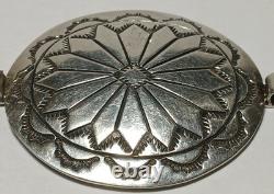 Vintage Navajo 2 Hammered Sterling or Coin Silver Concho Belt Jewelry Pottery