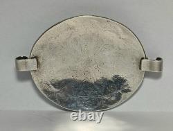 Vintage Navajo 2 Hammered Sterling or Coin Silver Concho Belt Jewelry Pottery