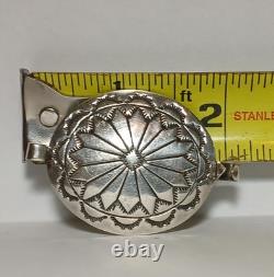 Vintage Navajo 2 Hammered Sterling or Coin Silver Concho Belt Jewelry Pottery
