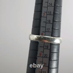 Vintage Navajo 3 Stone Blue Turquoise Long Ring Finger Sterling Silver 925 SZ 8