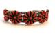 Vintage Navajo 5 Coral Clusters Silver 925 Bracelet Native American