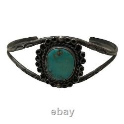 Vintage Navajo. 925 Sterling Silver & Turquoise Native American Cuff Bracelet
