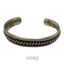 Vintage Navajo. 925 Sterling Silver Twist Wire Native American Cuff Bracelet 30g