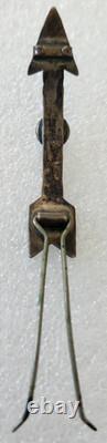 Vintage Navajo Arrow Pin 1940's Designed Sterling Silver & Round Turquoise
